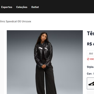 O novo queridinho das celebridades já está à venda no Brasil: o Puma Speedcat OG pode ser encontrado no site oficial da marca por R$ 699,99