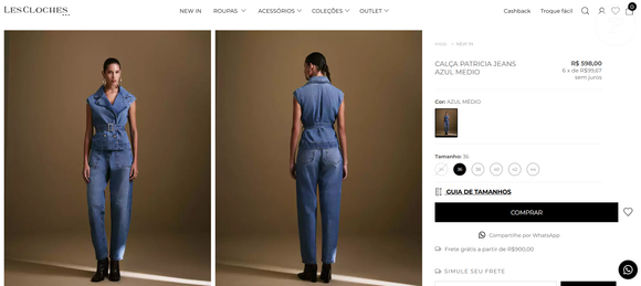 Rafaella Justus apostou na calça Patricia, de tonalidade azul médio, da marca Les Cloches.