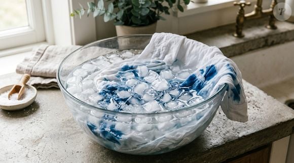 O contraste entre água quente e fria é outro método sugerido para ajudar a eliminar a tinta indesejada de roupas que sofreram transferência de cor durante a lavagem