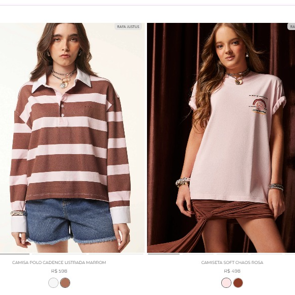 Entre as 42 peças da coleção de Rafa Justus estão vestidos, blusas, tops, bodies, calças, shorts, jeans, jardineiras, macacões e macaquinhos