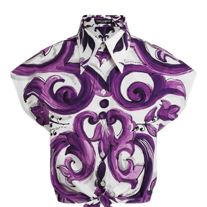 A camisa com estampa gráfica no estilo Majolica estava disponível no site da Farfetch