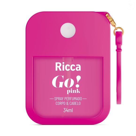 Spray perfumado da Ricca, colônia Go, está disponível em três fragrâncias: Sweety, um floral chypre com um toque mais envolvente; Pink, floral frutado, leve e feminino; e Sunny:
aromático verde, super fresh e descontraído.