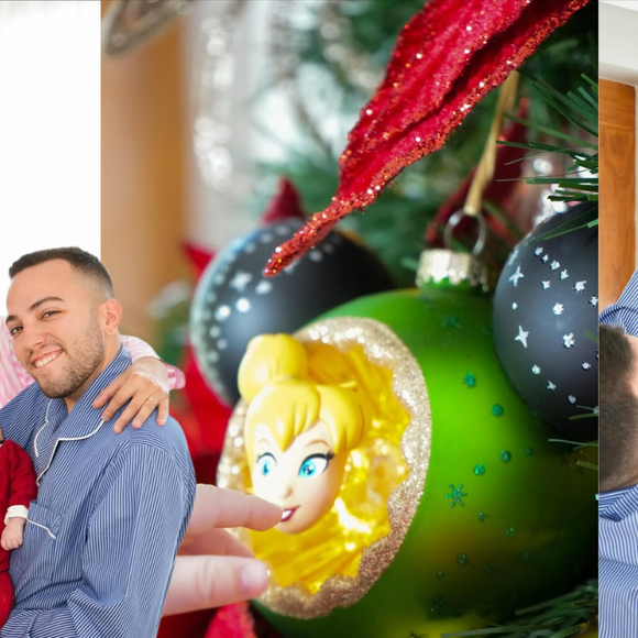 Os papais de primeira viagem da Mia, os influenciadores Lucas Bley e Lucas Rangel, escolheram a Disney como tema principal da árvore de Natal. Entre as bolas decoradas, é possível ver personagens encantados como a turma do Mickey e a Sininho