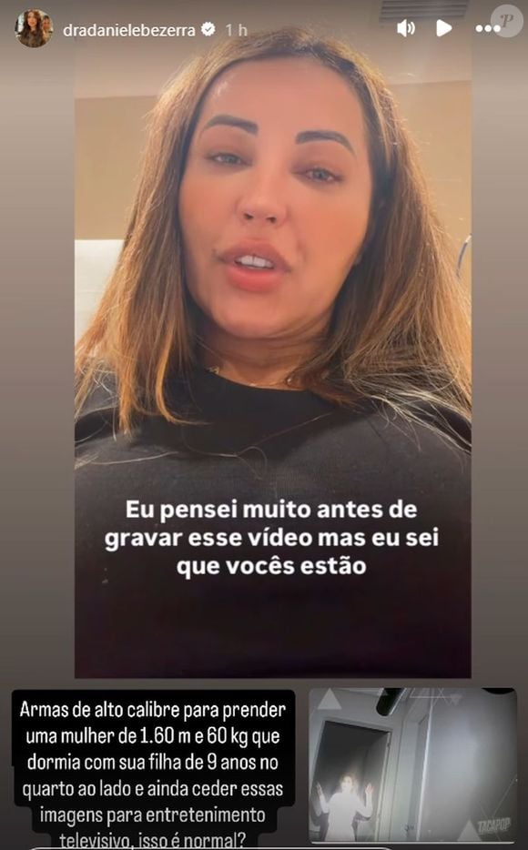 Daniele Bezerra surgiu abalada em um vídeo ao comentar a reportagem do 'Fantástico' sobre a prisão de Deolane