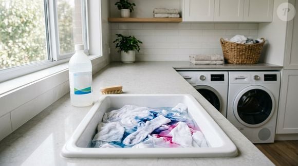 Para roupas brancas manchadas, a água oxigenada aparece como uma opção, podendo ser aplicada sobre a área afetada junto com detergente líquido diluído em água.