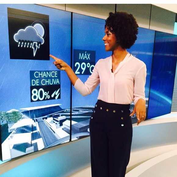 Maju Coutinho era ‘garota do tempo’ no ‘Jornal Nacional’ e estava há cerca de um ano na função