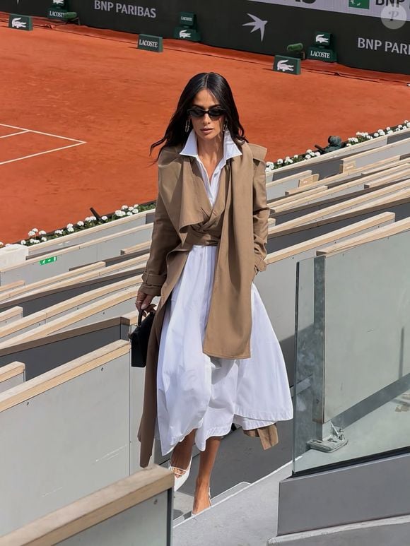 Os vestidos de linho são verdadeiros protagonistas do inverno e o look de Silvia Braz no Roland Garros é a prova disso