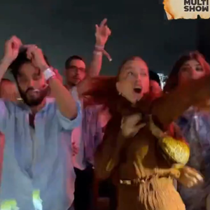 Grazi Massafera e João Vicente aparecem no mesmo registro durante o show de Anitta em Niterói
