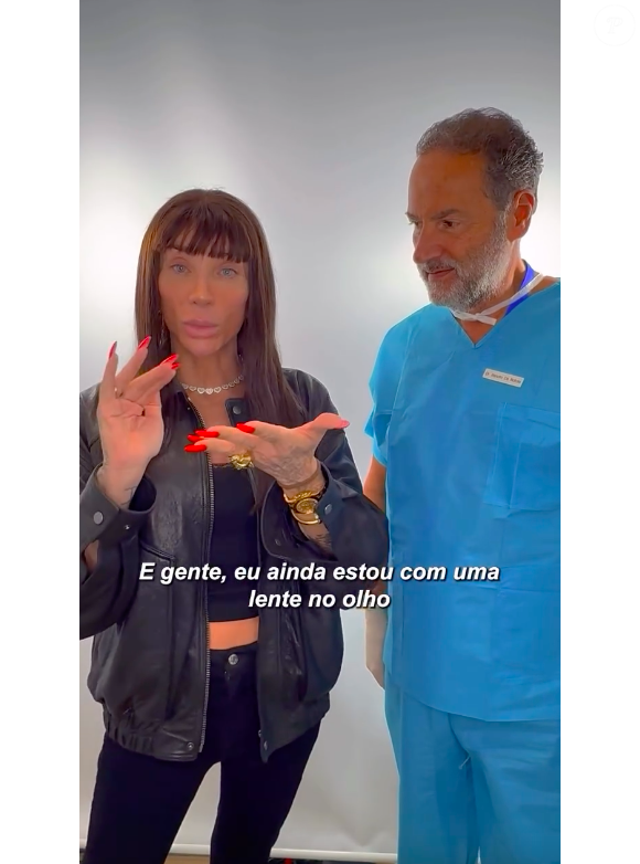No vídeo, Maya Massafera destacou como estava seus olhos logo após o procedimento, quando teve que usar lentes
