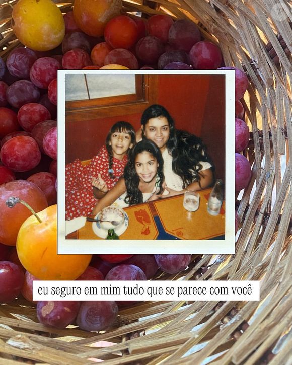 'Seguro em mim tudo o que se parece com você': Bela Gil se declara para a irmã Preta Gil, após morte da parente