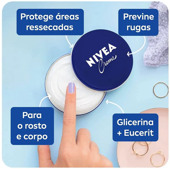 “NIVEA” vem do latim nix, nivis, que significa neve branca, uma homenagem à textura pura e cremosa do produto. A escolha não podia ser mais perfeita para um creme que transmite a ideia de maciez e frescor.