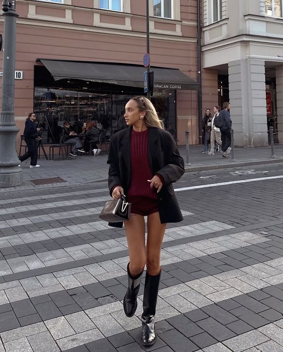 Look inspiração para usar com bota cor cereja