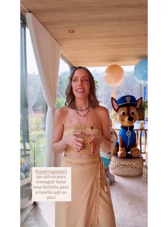 Aniversário de 3 anos de Luigi foi comemorado no sítio da família de Fabiana Justus