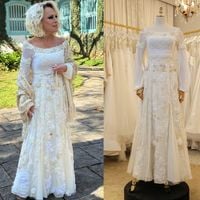 'Uma verdadeira joia de afeto': estilista do novo vestido de noiva de Ana Maria Braga, Lethicia Bronstein detalha look usado em renovação de votos