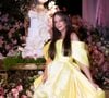 Vestido usado por Maria Sophia Costa, neta de Leonardo, em festa de 15 anos traz saia volumosa com barra assimétrica, o que garantiu um design escultural