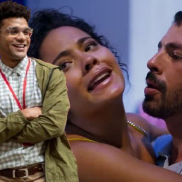 Sardinha (Lucas Leto) conta para Solange (Alice Wegmann) que viu Maria de Fátima (Bella Campos) e César (Cauã Reymond) em 'Vale Tudo'