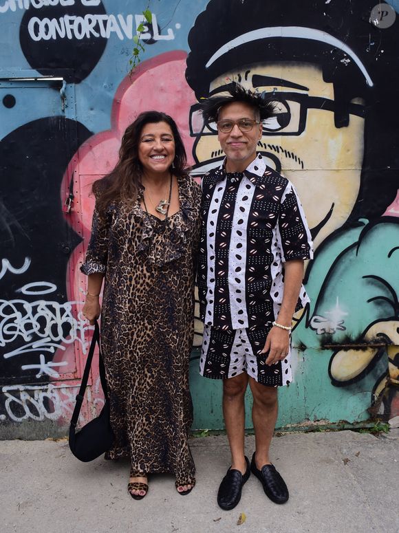 Regina Casé e Estêvão Ciavatta na festa de aniversário de Humberto Carrão