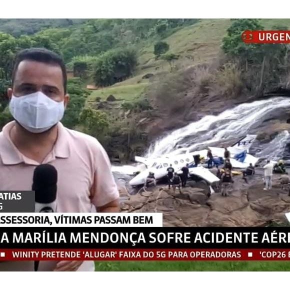 Hérisder Matias entrou ao vivo na TV Globo e na GloboNews para fazer a cobertura do acidente de avião de Marília Mendonça