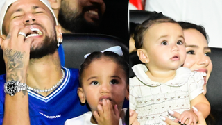 Papai do ano? Neymar fecha circo para curtir noite com Bruna Biancardi e as filhas, Mavie e Mel - com direito a subida ao palco e tudo!