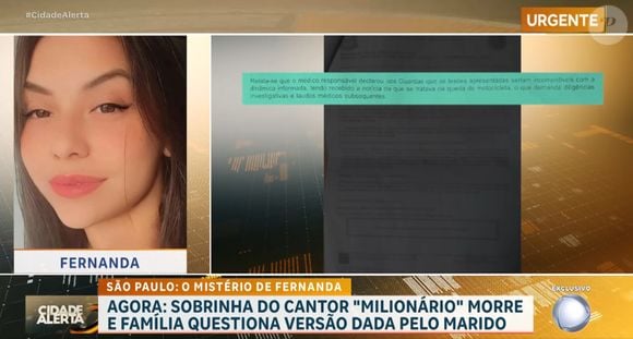 Morte trágica de sobrinha do cantor Milionário: Fernanda apresentou fraturas incompatíveis com um acidente de moto considerado de grau menor
