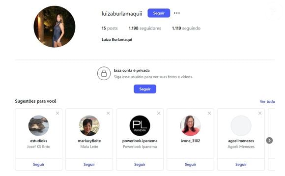 Nova namorada do filho de Angélica, Benício Huck, Luiza Burlamaqui mantém perfil fechado no Instagram e pouco atualiza seu TikTok