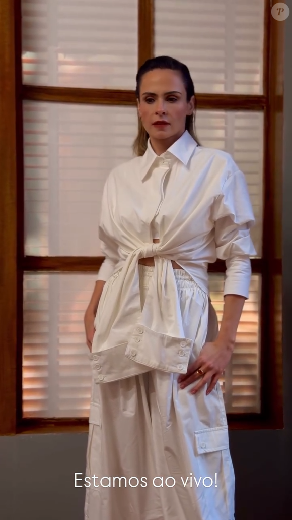 Ana Paula Renault compareceu ao ‘Mais Você’ desta quarta-feira (22) com um look off white