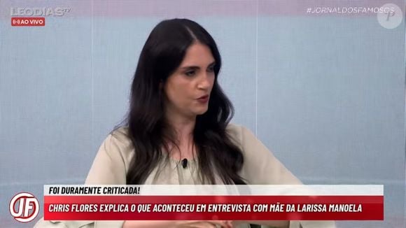 '(Larissa Manoela) Morreu. A sua filha morreu (para você), você não fala mais com a sua filha. Não tem mais volta. Os pais estavam enterrando uma filha ali', completou Chris Flores a respeito de entrevista com Silvana Taques em 2023