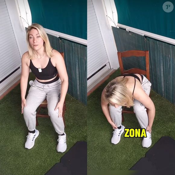 Sente-se em uma cadeira, e apoie a coluna para frente e para trás, no intuito de aliviar as dores na lombar.