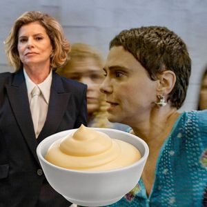 Celina (Malu Galli) conseguira que maionese envenenada por Odete Roitman (Debora Bloch) não seja consumida