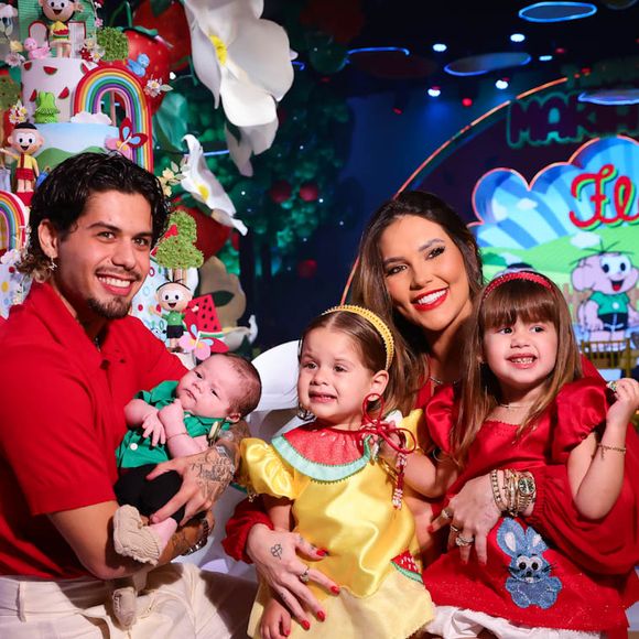 Virginia Fonseca e Zé Felipe adoram comemorações em família: para celebrar os 2 anos de Maria Flor, os dois fizeram festa luxuosa em Goiânia