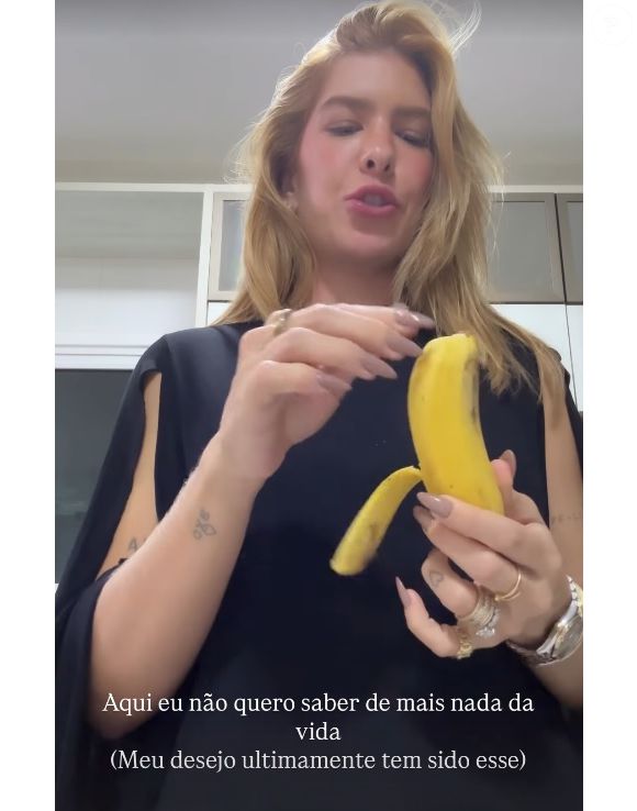Grávida pela 2ª vez, Lore Improta já relatou desejo de banana com leite em pó: 'Não tem nem duas horas, comi macarrão, frango, farofa e minha barriga está roncando'