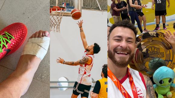 Contratado da Globo, Fred Bruno volta ao basquete 5 dias após ser atingido por tiro de raspão em confusão com deputado do PL e conquista medalha