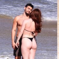 Filha de bicheiro em 2ª temporada de 'Os Donos do Jogo', ex-'Carinha de Anjo' Duda Matte grava cena de beijo da série com Henrique Bandeira; fotos!f