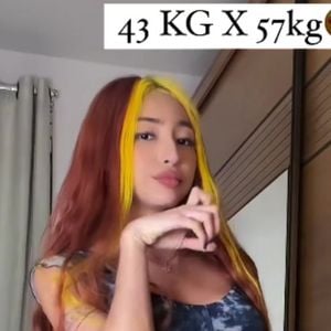 Atualmente pesando 58 kg, Ruivinha de Marte tem como meta chegar aos 60 kg, no máximo aos 65 kg