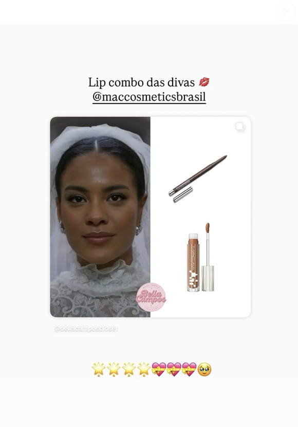 'Lip Combo de diva': Bella Campos mostrou na web detalhes dos produtos