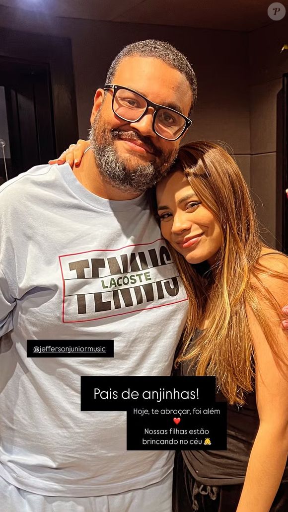 Lexa compartilhou uma foto ao lado do produtor musical Jefferson Junior, que também enfrentou a perda de uma filha