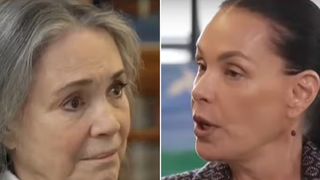 'Chegou a ouvir meu áudio?': Carolina Ferraz questiona Regina Duarte, em reencontro após rixa política; atrizes foram rivais em 'História de Amor'