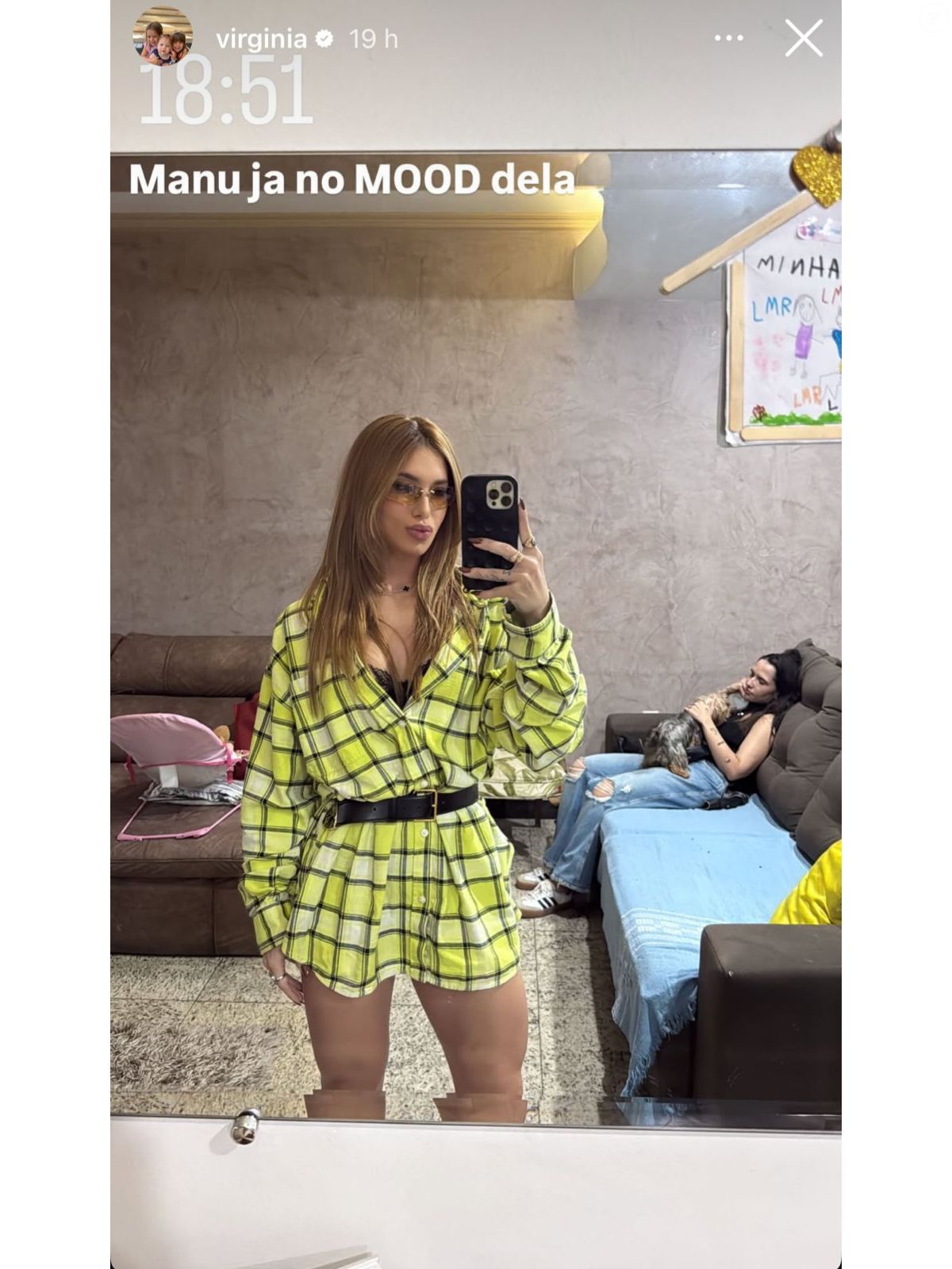 Um Lool Foto: Virginia chegou a usar um look curto xadrez em tonalidades de ...