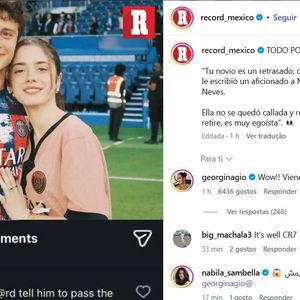 Acontece que o comentário da namorada de João Neves, no qual Georgina Rodríguez respondeu, se tratava de uma fake news