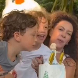 Emilio Dantas e Fabiula Nascimento comemoraram o aniversário de 4 anos dos filhos gêmeos
