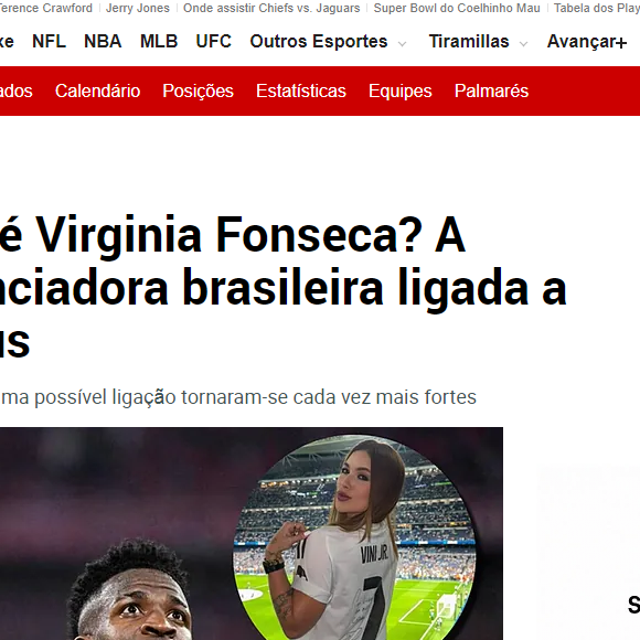 Virgínia Fonseca já chama atenção da imprensa internacional desde quando o affair com Vini Jr. era só um rumor