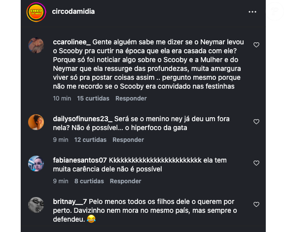 Estes foram alguns dos comentários deixados por internautas na página Circo da Mídia, no Instagram