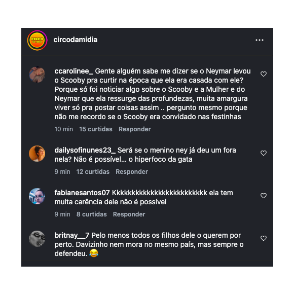 Estes foram alguns dos comentários deixados por internautas na página Circo da Mídia, no Instagram
