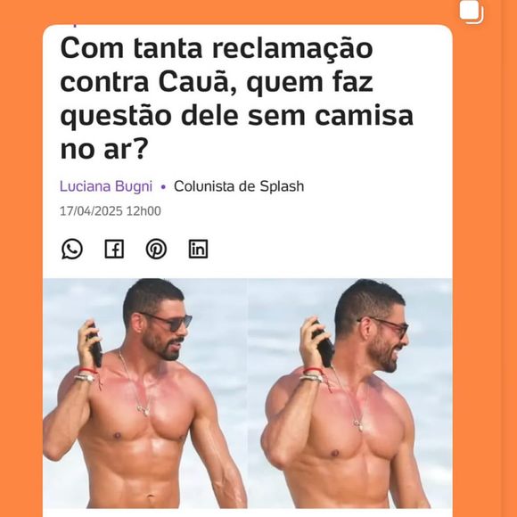 Cauã Reymond foi alfinetado por Luana Piovani, que defendeu Bella Campos em meio a polêmicas