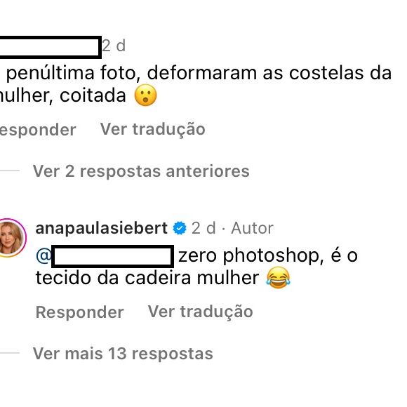 Ana Paula Siebert rebateu acusação de Photoshop em foto de biquíni