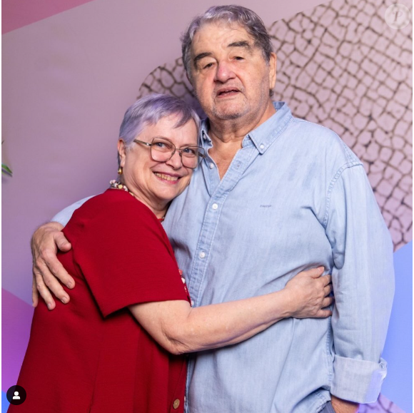 Otávio Augusto com a esposa e também atriz, Cristina Mullins