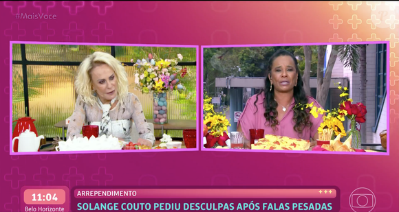 Durante a entrevista para Ana Maria Braga, Ana Paula Renault viu um vídeo de Solange Couto pedindo desculpas pelas falas problemáticas no 'BBB 26'