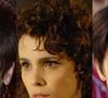 Débora Falabella em fotos de 'Avenida Brasil', 'A Mulher Invisível e 'O Clone' da direita para a esquerda