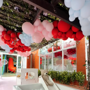 Casal investiu na diversão das crianças e deixou diversos brinquedos na festa