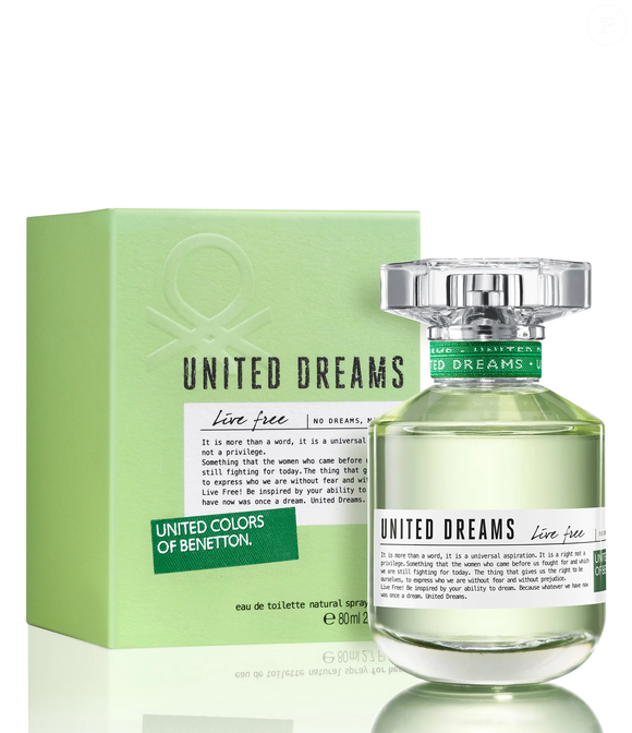 United Dreams Live Free, da Benetton, é um perfume feminino de 80 ml encontrado na Renner por R$ 159,90 e combina yuzu, bergamota, chá verde e maçã verde para criar uma fragrância de perfil verde, limpo e refrescante
